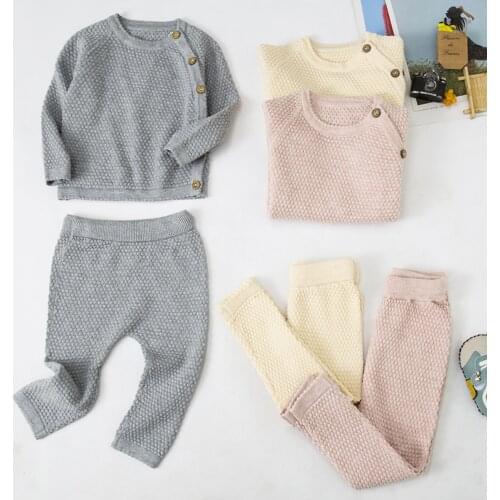 LZH Infant Clothing 2021 Kids Newborn Clothes Knitting Outfits 2pcs Set For Baby Girls Clothes Spring Sweater Suits 1 2 3 Years