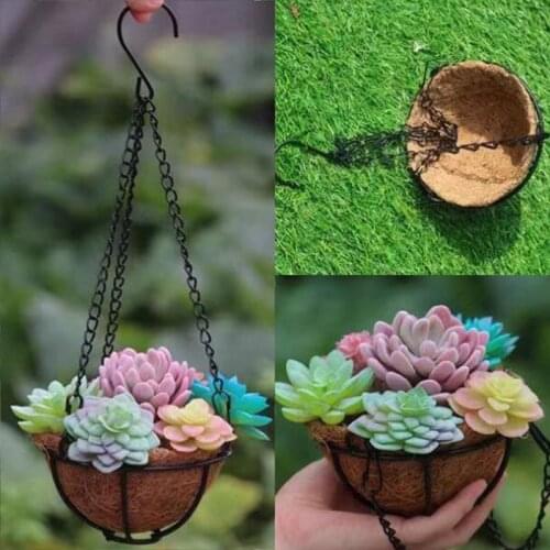 Flower Basket Hanging Chain Black Chains With Hook Small Potted Garden Accessories Convenient Durable Home Supplies