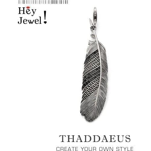 Pendants Filigree Feather,2019 Brand New Fashion Jewelry Europe Bijoux 925 Sterling Silver Accessories Gift For Woman & Men