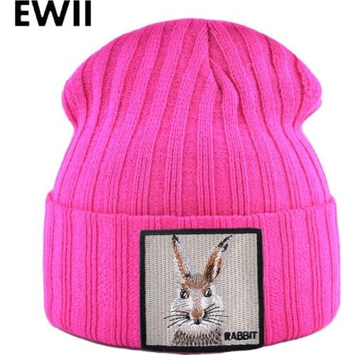 Cute Rabbit Beanie Hats For Women Skullies Beanies Men Warm Knit Hat touca masculina Fashion Animal Winter Caps Girl Casual Cap