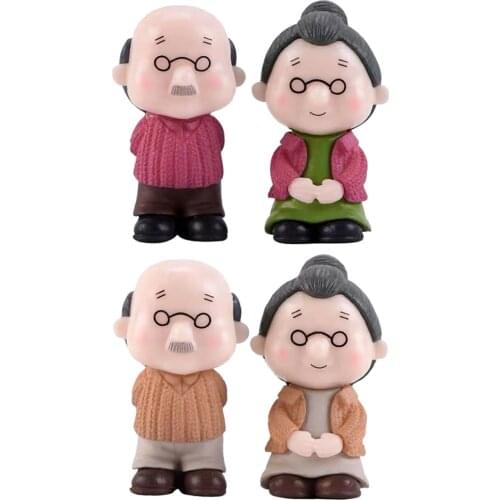 Cute Hand Painted Old Couples Miniature Ornaments Micro Landscape DIY Home Fariy