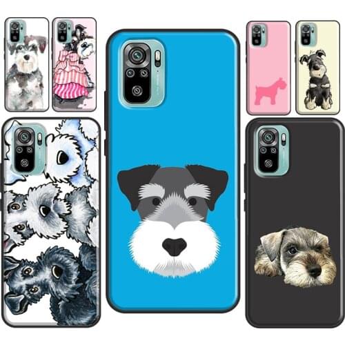 Miniature Schnauzer dog art For Xiaomi Redmi Note 8 9 10 Pro Note 7 9S 8T Case For Redmi 9T 9 9A 9C K40 Back Cover