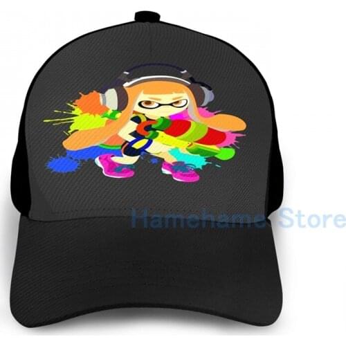 Fashion Splatoon - Inkling Girl Basketball Cap men women Graphic print black Unisex adult hat