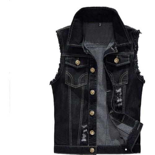 Retro Mens Slim Denim Vest Sleeveless Jean Jacket Trucker Casual Waistcoat M-6XL