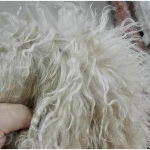 Hight quanlity brown white genuine lamb raw fur 50CM*105CM piece
