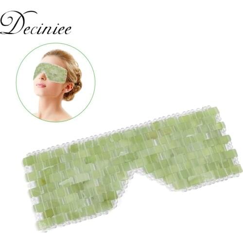 Jade Eye Mask Cooling Massager Tool Natural Jade Eye Relaxation Massage Stone Skin Massage Beauty Eye Care Tool with Box Gift