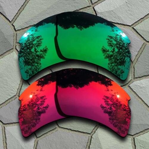 Jade Green&Violet Red Sunglasses Polarized Replacement Lenses for Oakley Flak 2.0 XL