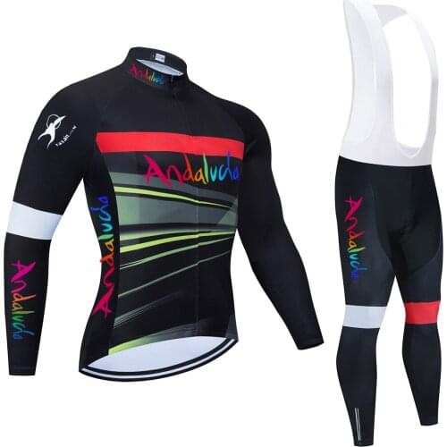NEW Cycling Jersey Set 2021 Andalucia Long Sleeve Mountain Bike Clothes Wear Men Racing Bicycle Clothing Ropa Maillot Ciclismo