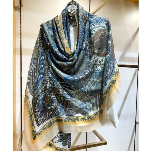 New Arrival Garden Plants Print Cashmere Shawl Long Warm Scarf Headband Girl Lady Accessory Multi Function Wholesale YR61