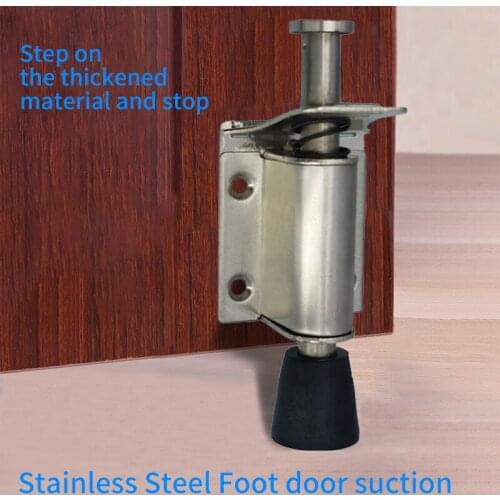 Stainless steel foot damper door suction brake door position spring latch type door stop at any angle