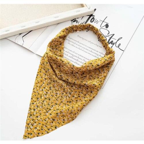 Oaoleer New Woman Printted Triangle Bandanas Women Elastic Hairband Headbands Girls Head Scarf Boho Hair Accessories
