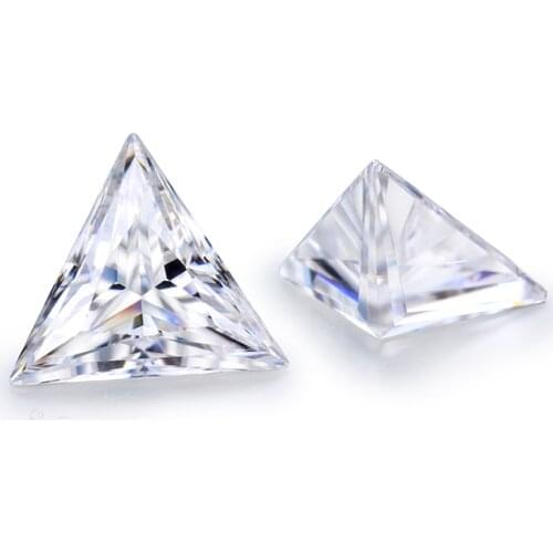 Wholesale Size 5x5~10x10mm White D Color VVS1 GH IJ color moissanites Triangle shape Loose stone With Certificate