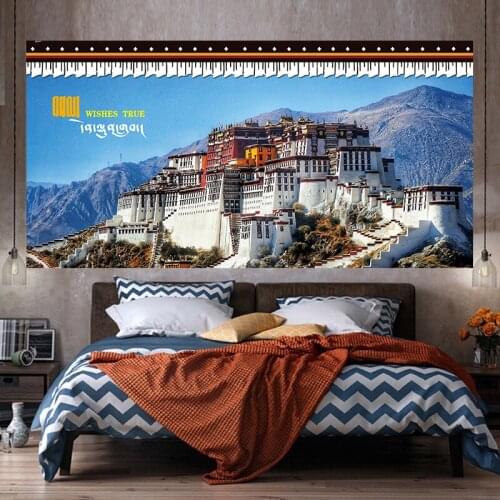 Potala Palace Background Tapestry Home Decor Wall Hanging Window Curtain Bedroom Bedspread