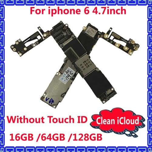 16GB 64GB 128GB unlocked iCloud mainboard for iphone 6 IOS system logic board NO Fingerprint good tested original motherboard