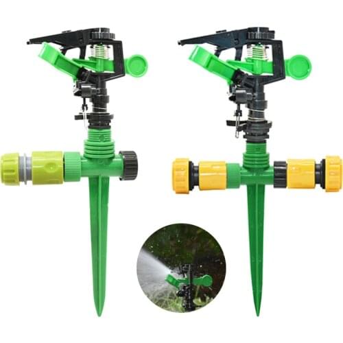 Irrigation Adjustable Rotating Water Nozzle with Support 360 degrees Irrigation Farm Sprinkler1/2 3/4 Inch Thread Connector 1 Pc