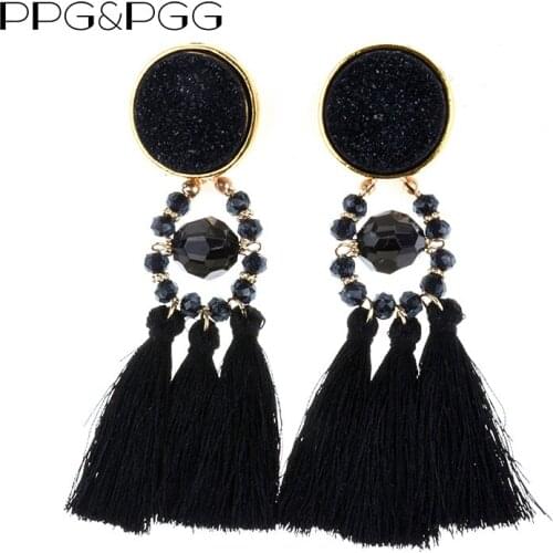 PPG&PGG 2018 Brincos Women Brand Boho Tassel Fringe Earring Vintage ethnic Statement Stud earrings fashion jewelry Charms