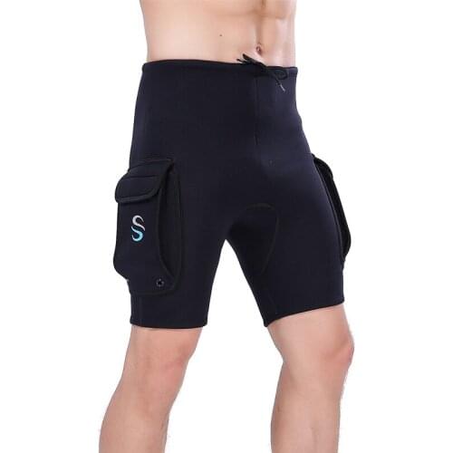 SLINX 3mm Neoprene Wetsuit Tech Shorts Snorkeling Scuba Diving Equipment Surfing Trunks Submersible Pocket Pants Black
