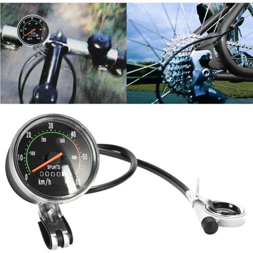 Old School Style Bike Speedometer Auto-reset Analog Odometer Classic Style with Crystal Acrylic for 26 28 29 27.5” Bicycle