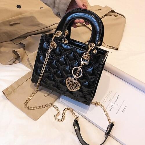 2021 Luxury Brand black Tote bag High Quality Patent Leather Womens Designer large capacit Handbag Lingge Chain Shoulder Bags