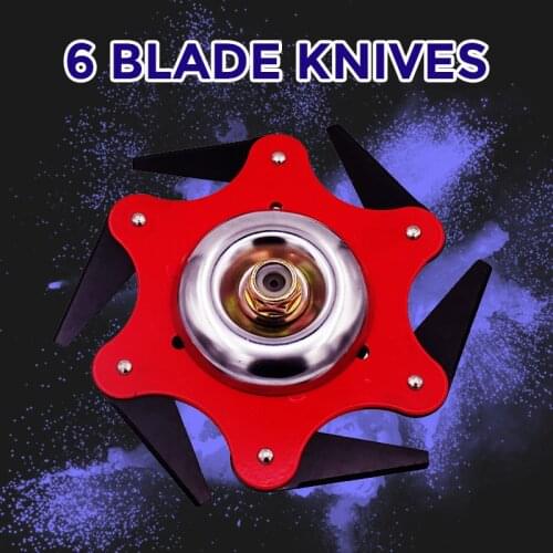 Universal 6 blades trimmer head for lawn mower Steel Brush Cutter Grass Trimmer Metal Blades razors Head Parts Garden Tools