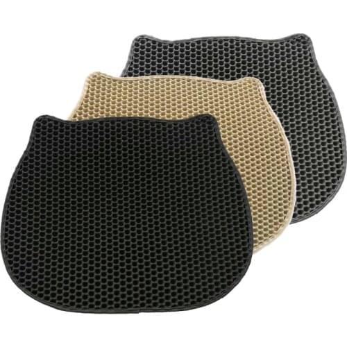 Cat Shape EVA Waterproof Pet Cat Litter Mat Double Layer Cat Litter Trapping Pets Mat Non-slip Pet Litter Cat Mat Floor
