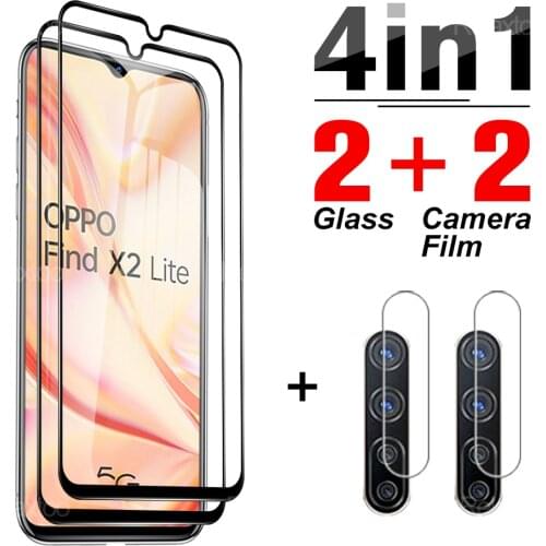 4-in-1 Protective Tempered Glass For Oppo Find X2 Lite A93 Screen Protector For Oppo F9 F11 F11 Pro Camera Protection Lens Film