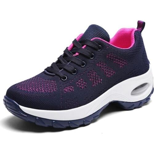 Women Sneakers Lightweight Thick Bottom Platform Shoes Breathable Mesh Female Trainers Damping Casual Shoes Woman Tenis Feminino