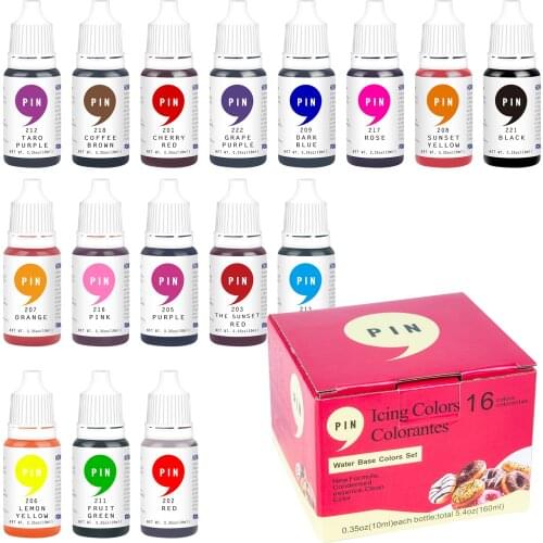 10ML/Bottle 16 Colors Natural Ink Food Coloring Cream Cake Fondant DIY Baking Pigment Kit Cookies Pastry Decorating Dye