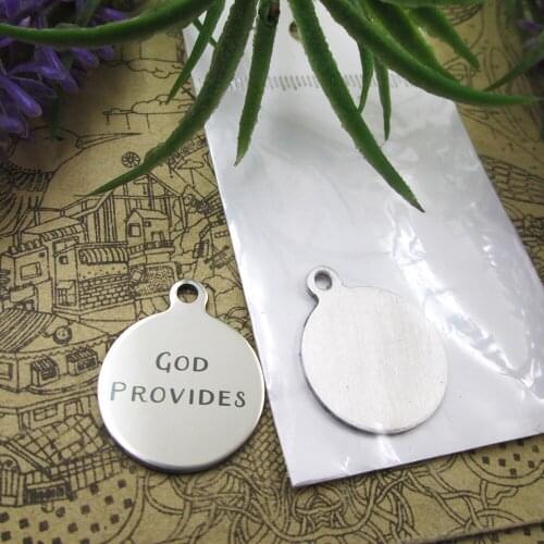20pcs--"God Provides"stainless steel charms 5 styles for choosing DIY Charms for necklace bracelets