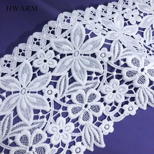 10yard 15cm High Quality Women Flowers In Clusters Dress Accessories White Sewing Trim African Arts Craft Lace Fabric Ribbon