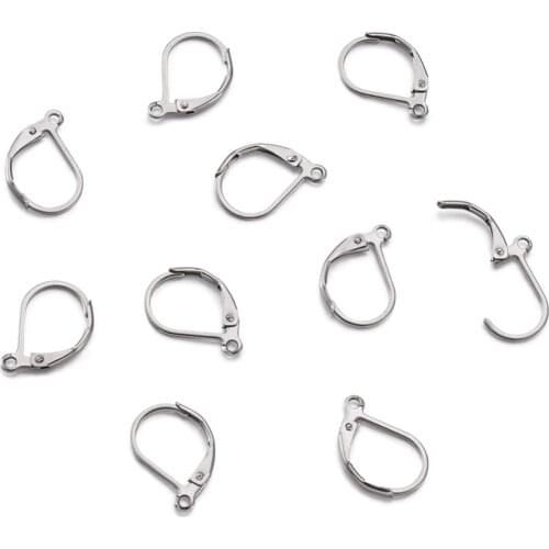 100pcs/lot 10x15mm 304 Stainless Steel Leverback Earring Jewelry Accessories Findings Earrings Hooks Leverback Earwire Fittings
