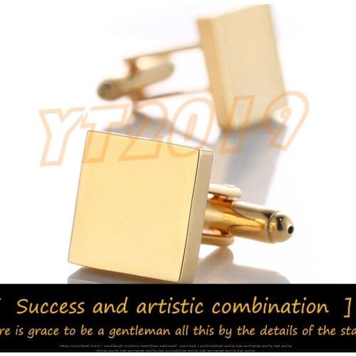 100pcs Customized Wedding Anniversary Cufflinks Laser Engraved Name Record Classic Personalized Cuff-links for Men