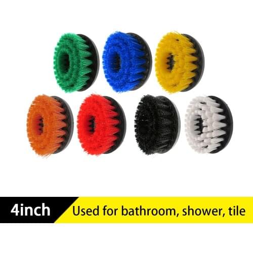4inch Electric Scrubber Brush Power Cleaning Nylons Brush kit for Shower Bathroom Car Leather Plastic Wooden Furniture Cleaning