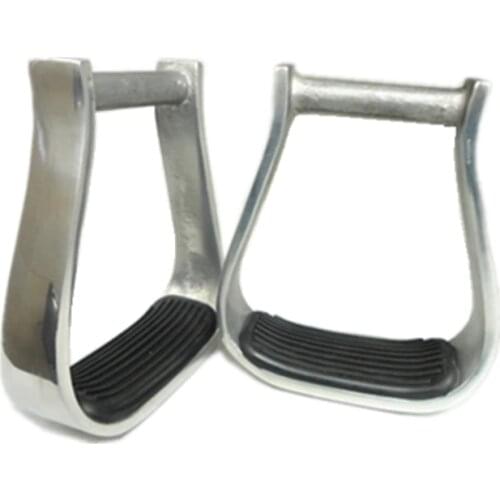 5 Inch Western Aluminum Barrel Racing Stirrups With Black Rubber Pad Horse Products F1011