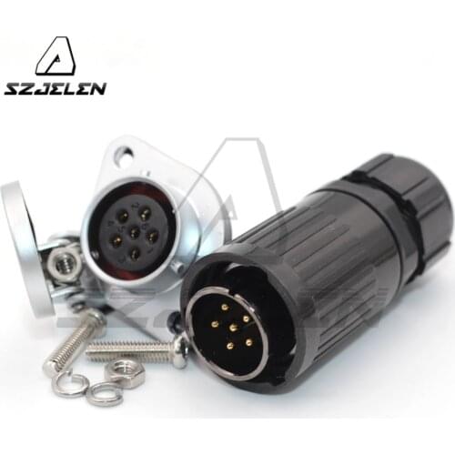 SZJELEN HP20 series 6 pin waterproof panel mount Aviation plug cable connectors Rated 15A