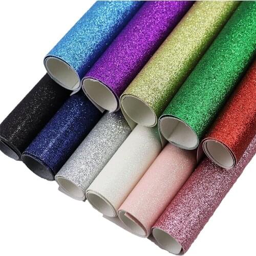 11pcs/Set 21*30cm Black White Red Purple Fine Glitter Fabric Leather For Bow earring HandBages DIY decration CN031