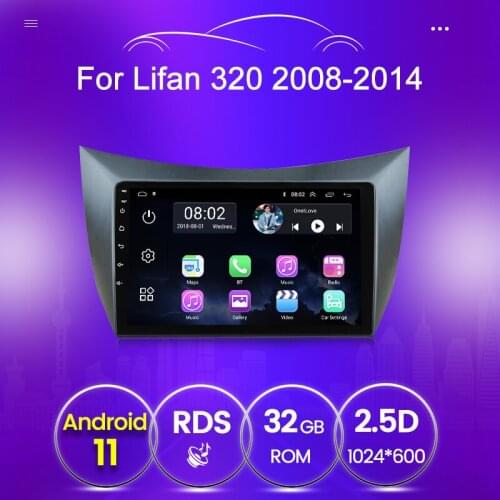 9" GPS Screen Player For Lifan Smily 320 2008 - 2015 New Android 11 2GB 32GB Car Radio Multimedia stereo 2 Din BT Wifi