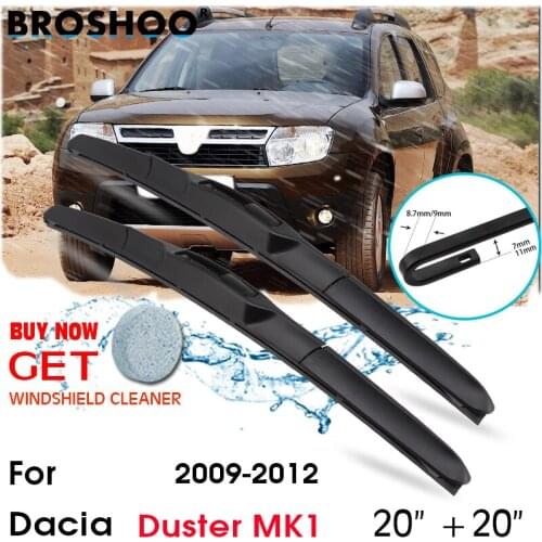 Car Wiper Blade Front Window Windscreen Windshield Wipers Blades J hook Auto Accessories For Dacia Duster MK1 20"+20" 2009-2012