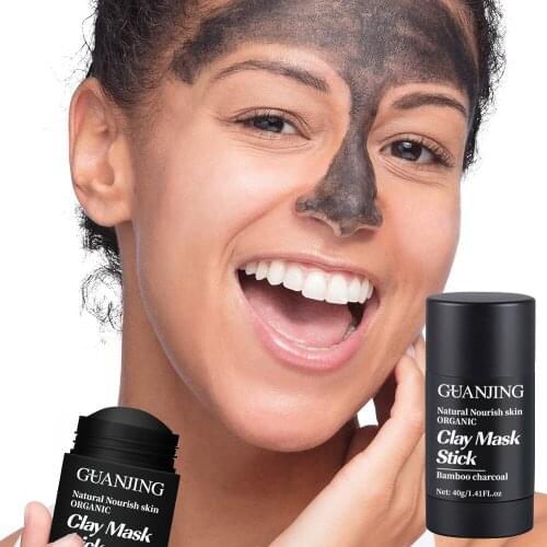 Bamboo Charcoal Mud Mask Stick Oil Control Eggplant Acne Clearing Cleansing Blackhead Pores Nose Mask Removing Skin Care