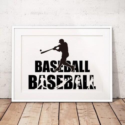Baseball Silhouette Canvas Art Prints And Poster Modern Baseball Quote Art Painting Wall Picture Boys Room Decor Athletes Gift