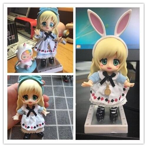 Special Q Edition Alice Rabbit Ear Action Figure Toy Model Dolls Cartoon Toy removable Clothes Table Decoration Anime Ornament