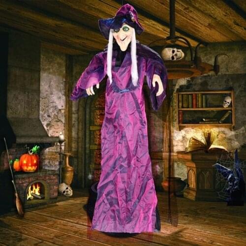 Halloween Decoration Voice Control Witch Hanging Ghost Glowing Sound Horror Funny Decoration Props