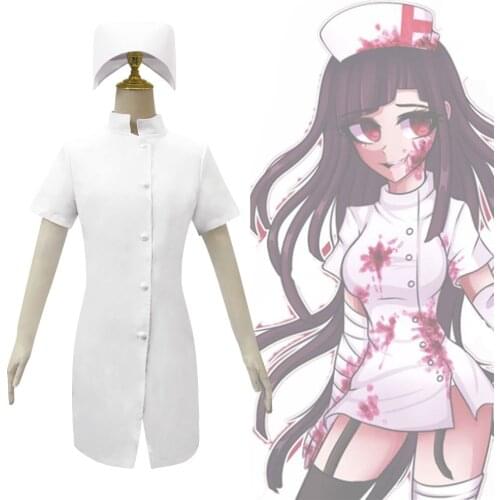 Anime Danganronpa V2 Cosplay Costume Mikan Tsumiki Nurse Costume Wig Helloween Party Women Men Costume
