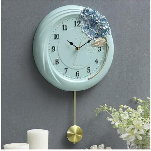 Creative wall clock European style living room fashion wall clock circular simple clock silent Pendulum Wall Clock