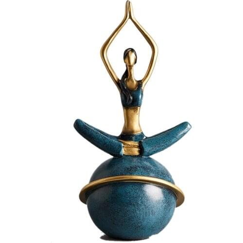 Creative Statue Figurines For Interior Yoga Girl Model Home Decoration Accessories Office Desk Decoration Gift