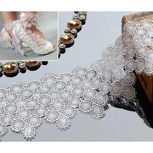 1Meter Circle Hollow Lace Accessories Handmade DIY Clothing Accessories Shoes Material Wide White