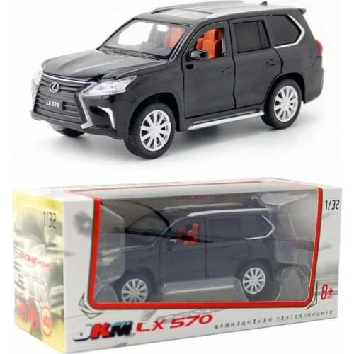 Die-Casts 1:32 Model Cars Toys for Children Electronic Pull Back Flashing Sports Car SUV Lexus X570 in box