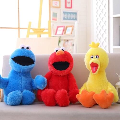 3styles 20-30cm Cartoon Anime Sesame Street Elmo Cookie Monster Big Bird Stuffed Plush Toy Doll Children Gift