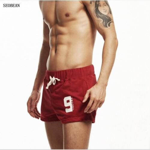 Seobean Mens shorts low waist cotton leisure homewear shorts men trunk boxer shorts men home wear underwear brief trouser