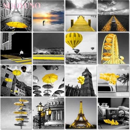 SDOYUNO 60x75cm Diy Painting By Numbers Kits For Adults Landscape Paint By Numbers Umbrella Modern Wall Art For Home Frame